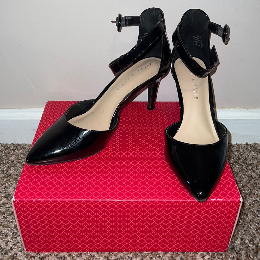 Black pointed heels